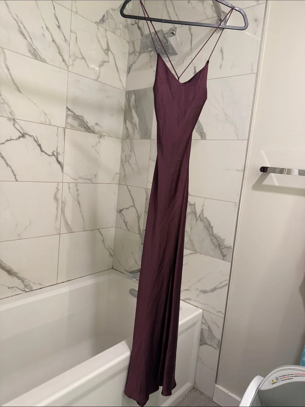 Zara Plum Spaghetti-Strap Maxi Dress - Picture 1 of 3